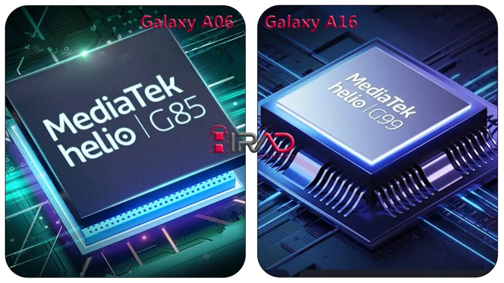مقایسه عملکرد پردازنده گوشی a16 با a06