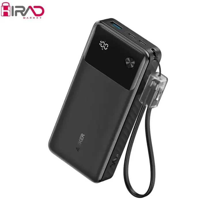 پاوربانک 30 وات انکر مدل A1384 ظرفیت 20000 میلی آمپر ساعت به همراه کابل USB-C